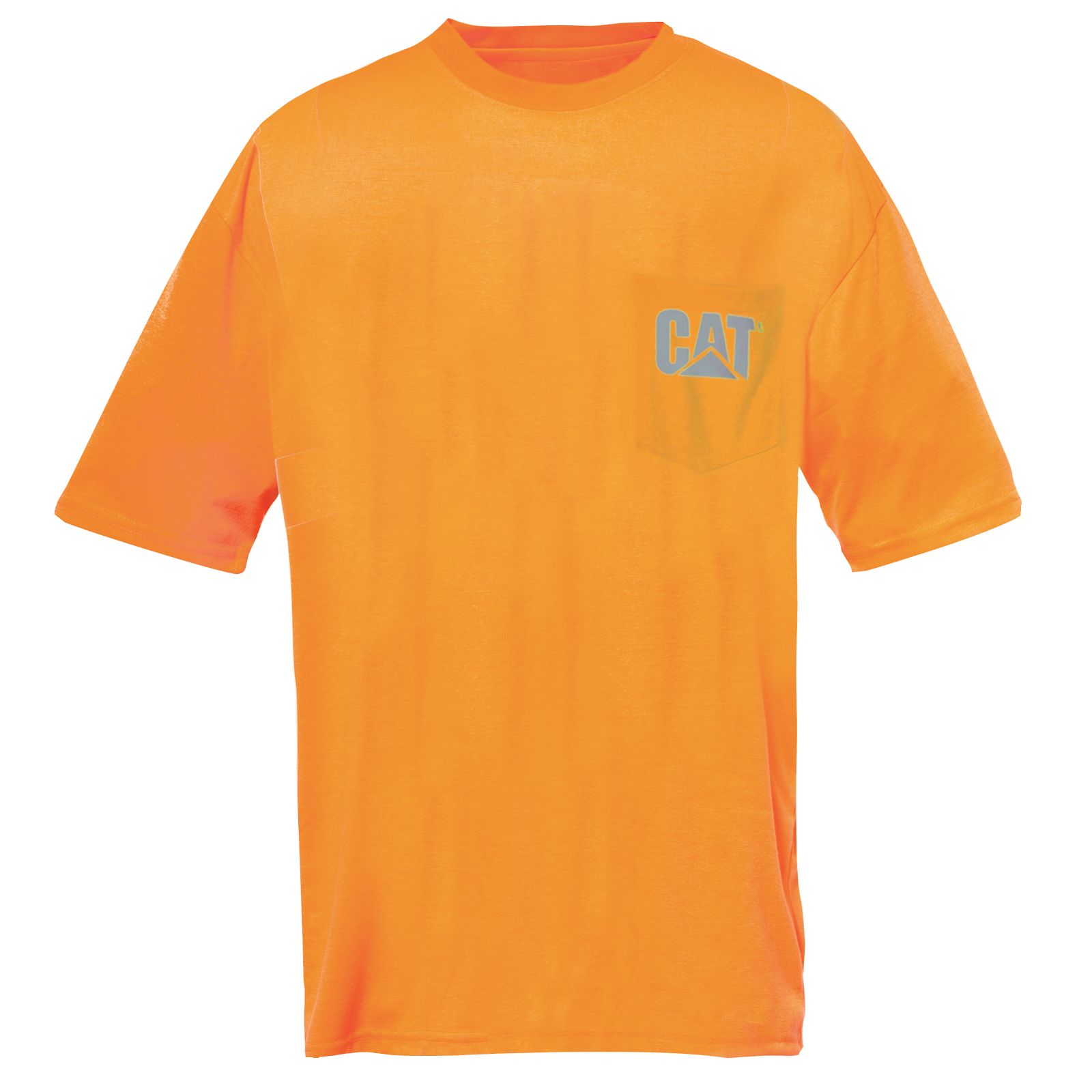 Caterpillar Clothing South Africa - Cat Men's Hi-vis Trademark Pocket T-Shirts Orange BO7421506